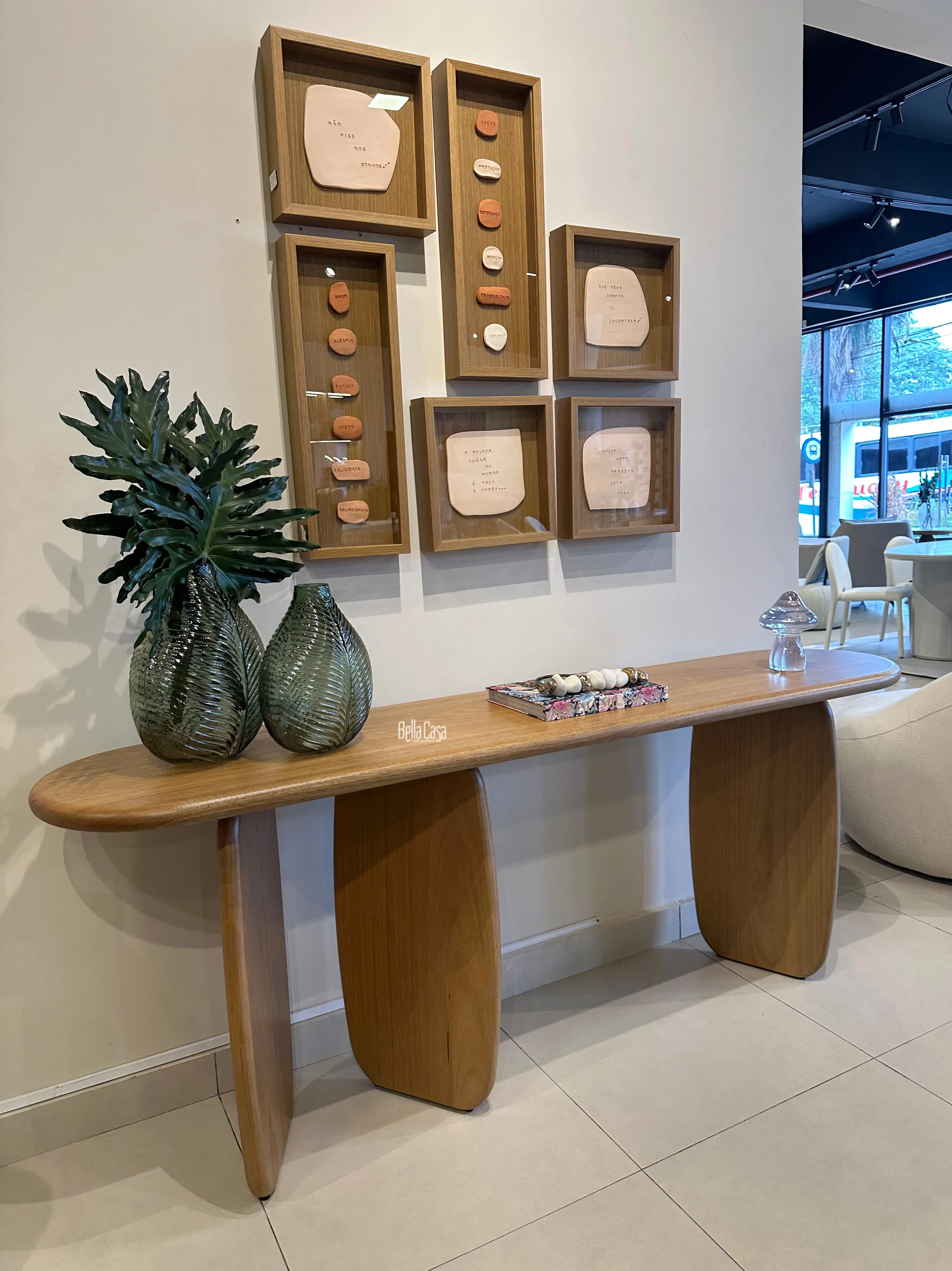 Consola Elos 2.00 m en madera color almendra - Vista 2